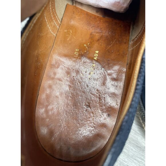 Saks Fifth Ave Blue Suede Leather Wingtip Oxfords Lace Up Shoes Men’s 8M US/41EU - Picture 15 of 16